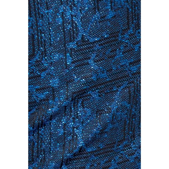 Derman Blue Patterned Shiny Fabric Tuxedo - Picture 3 of 7